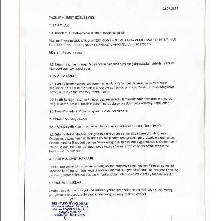 Bee Studio Teknoloji ile Yaşadığım Acı Deneyim: Bir Yazılım Projesinin 12 Aylık Mağduriyet Hikayesi 1 beesozlesme